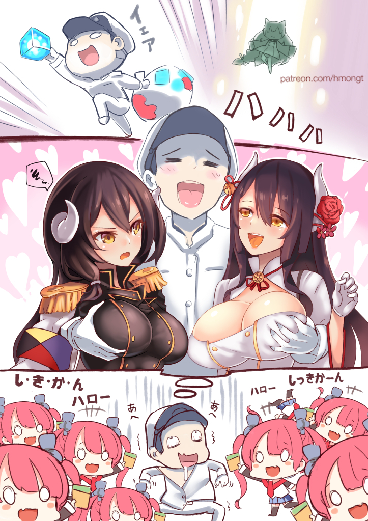 commander, akashi, mikasa, san diego, and hiei (azur lane) drawn by hm_(hmongt)