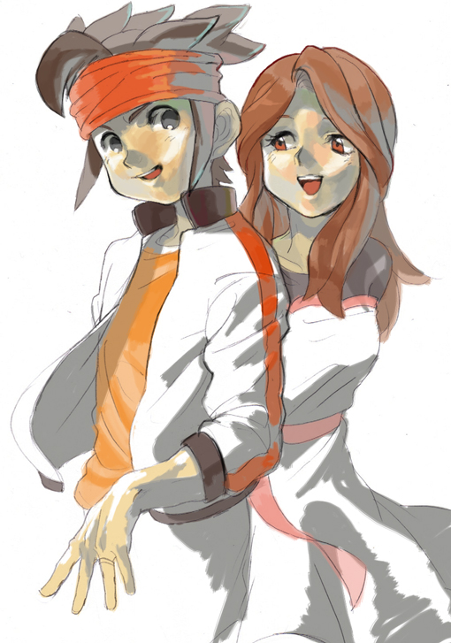 endou mamoru and raimon natsumi (inazuma eleven and 1 more) drawn by doraiga-rei