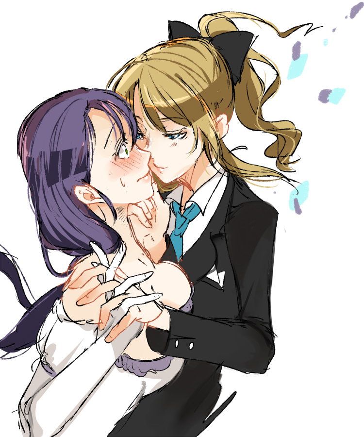 tojo nozomi and ayase eli (love live! and 1 more) drawn by sofy