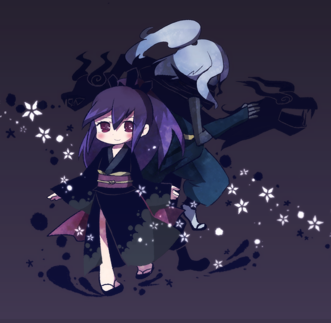 hyakkihime and kageorochi (youkai watch) drawn by umi_(srtm07)