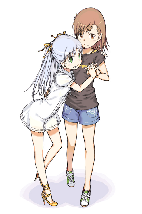misaka mikoto and index (toaru majutsu no index and 3 more) drawn by haimura_kiyotaka
