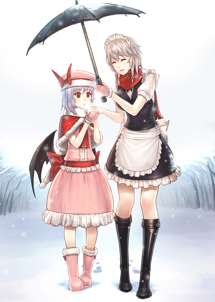 remilia scarlet and izayoi sakuya (touhou) drawn by mana_(remana)
