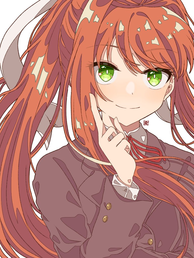 monika (doki doki literature club) drawn by sogi_mi