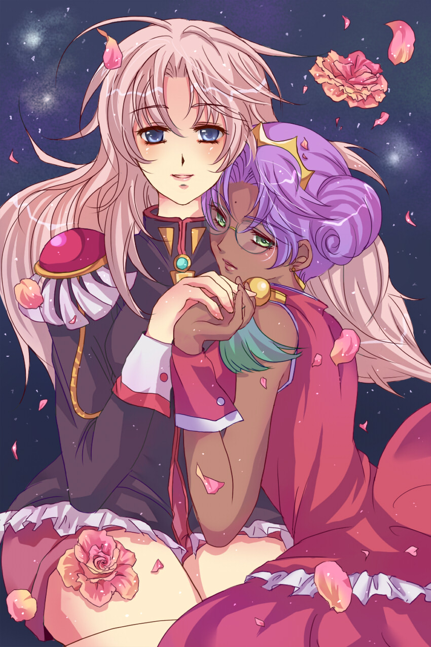 tenjou utena and himemiya anthy (shoujo kakumei utena) drawn by morokoshi_(tamago)