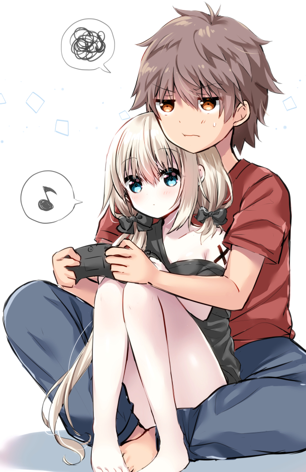 tia-chan and kai-kun (original) drawn by uchuuneko