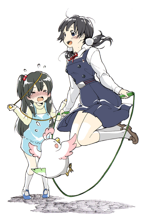 kitashirakawa tamako, kitashirakawa anko, and dera mochimazzui (tamako market) drawn by miringx2