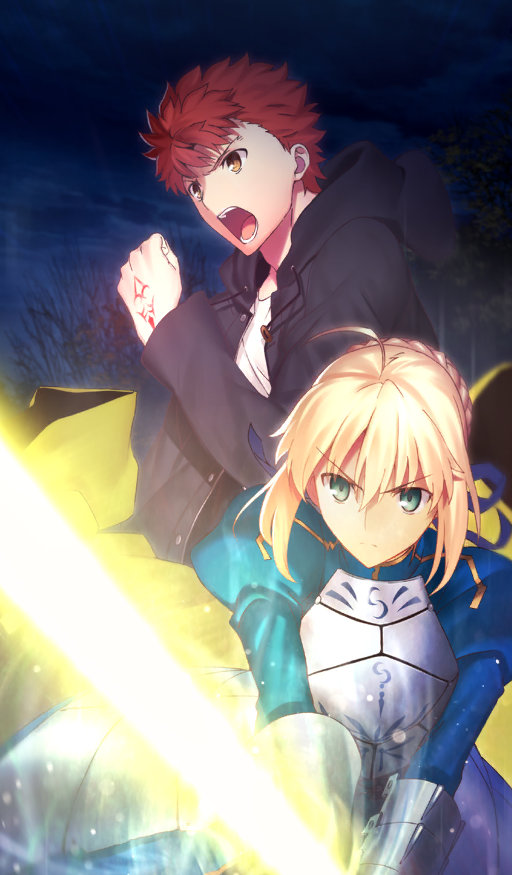 artoria pendragon, saber, and emiya shirou (fate and 3 more) drawn by watanabe_yaeko
