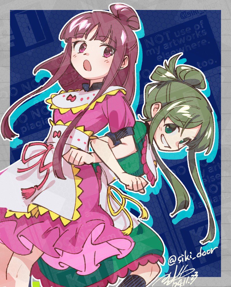 nishida satono and teireida mai (touhou) drawn by shikido_(khf)