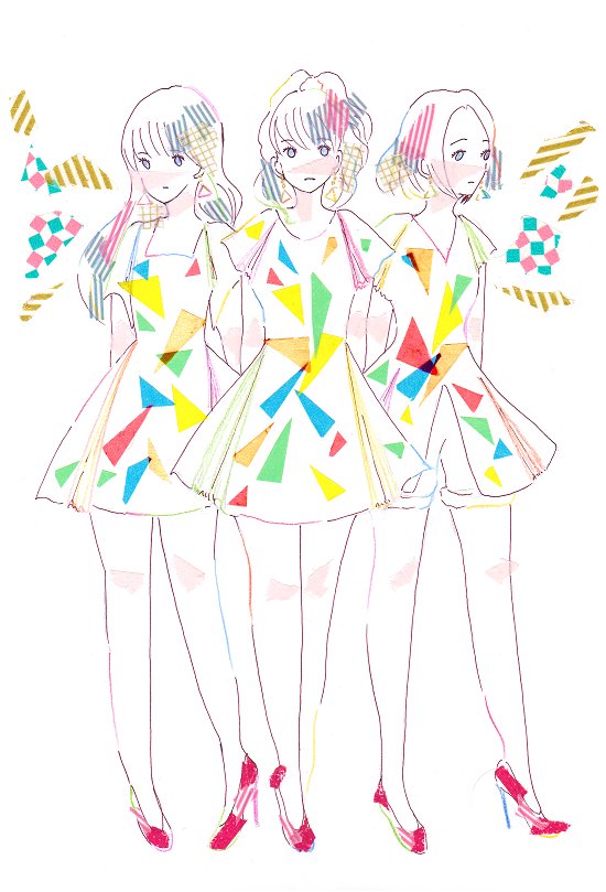 nocchi, kashiyuka, and a~chan (perfume) drawn by kayaka_(yyyz4)