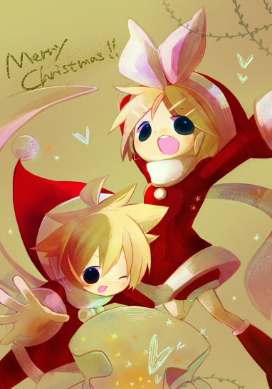 kagamine rin and kagamine len (vocaloid) drawn by akisame_kou