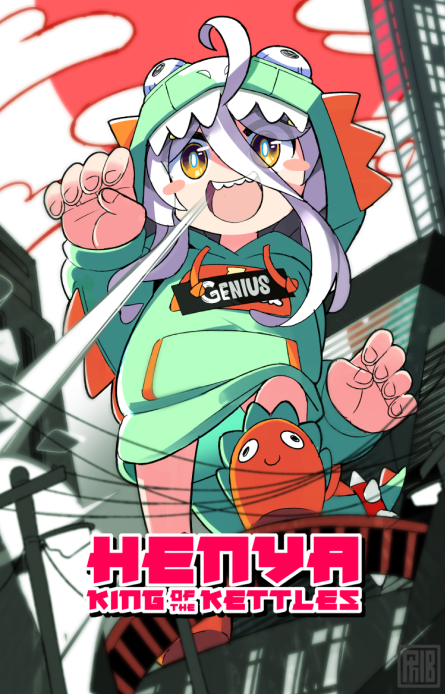 amano pikamee and henya the genius (vshojo and 1 more) drawn by phibonnachee