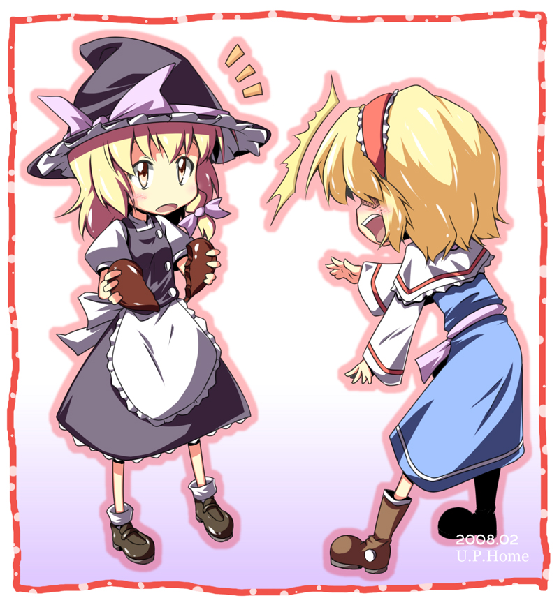 kirisame marisa and alice margatroid (touhou) drawn by hazumi_otoya