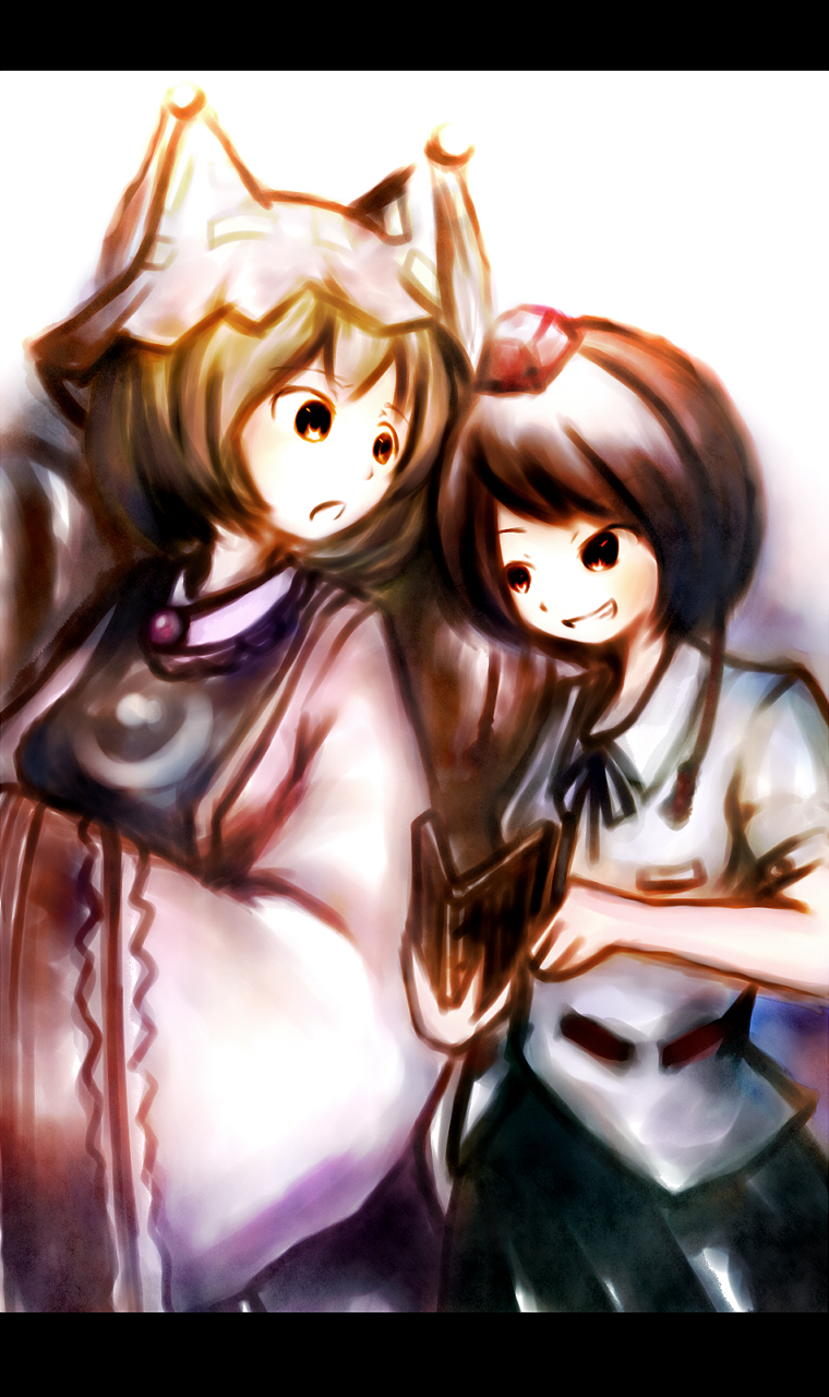shameimaru aya and yakumo ran (touhou) drawn by shuu_(sirokumasabu)