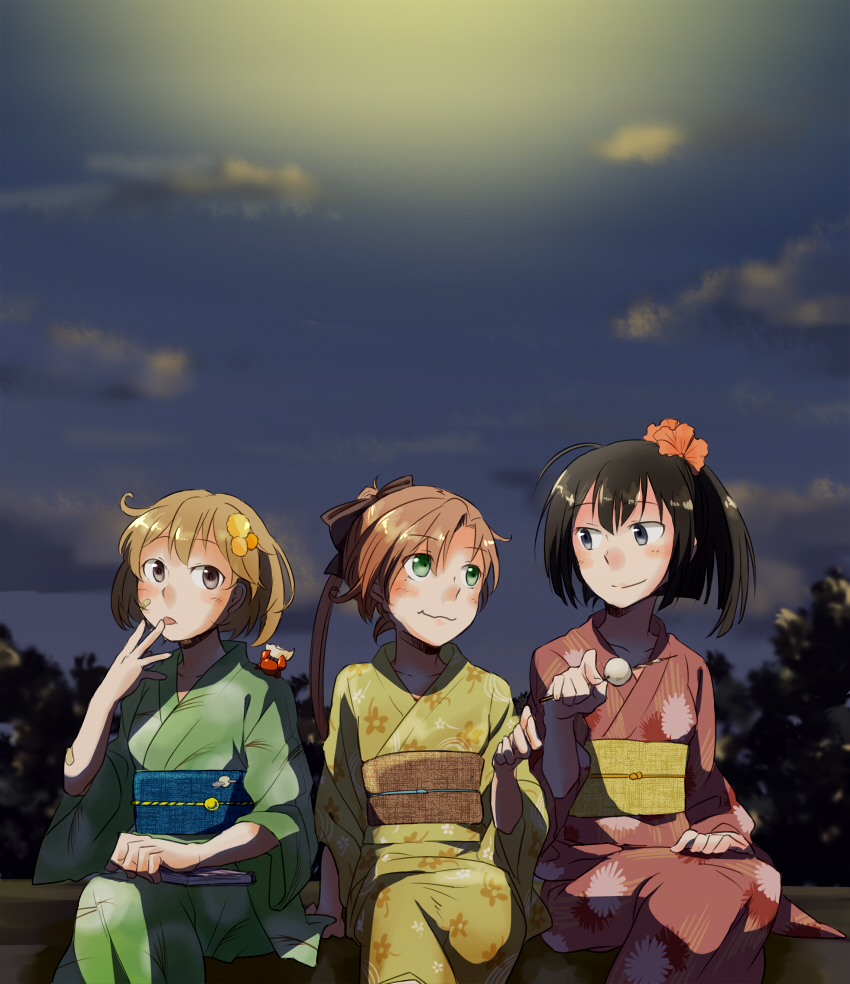 akigumo, oboro, and akizuki (kantai collection) drawn by shakeda_mamoshirou