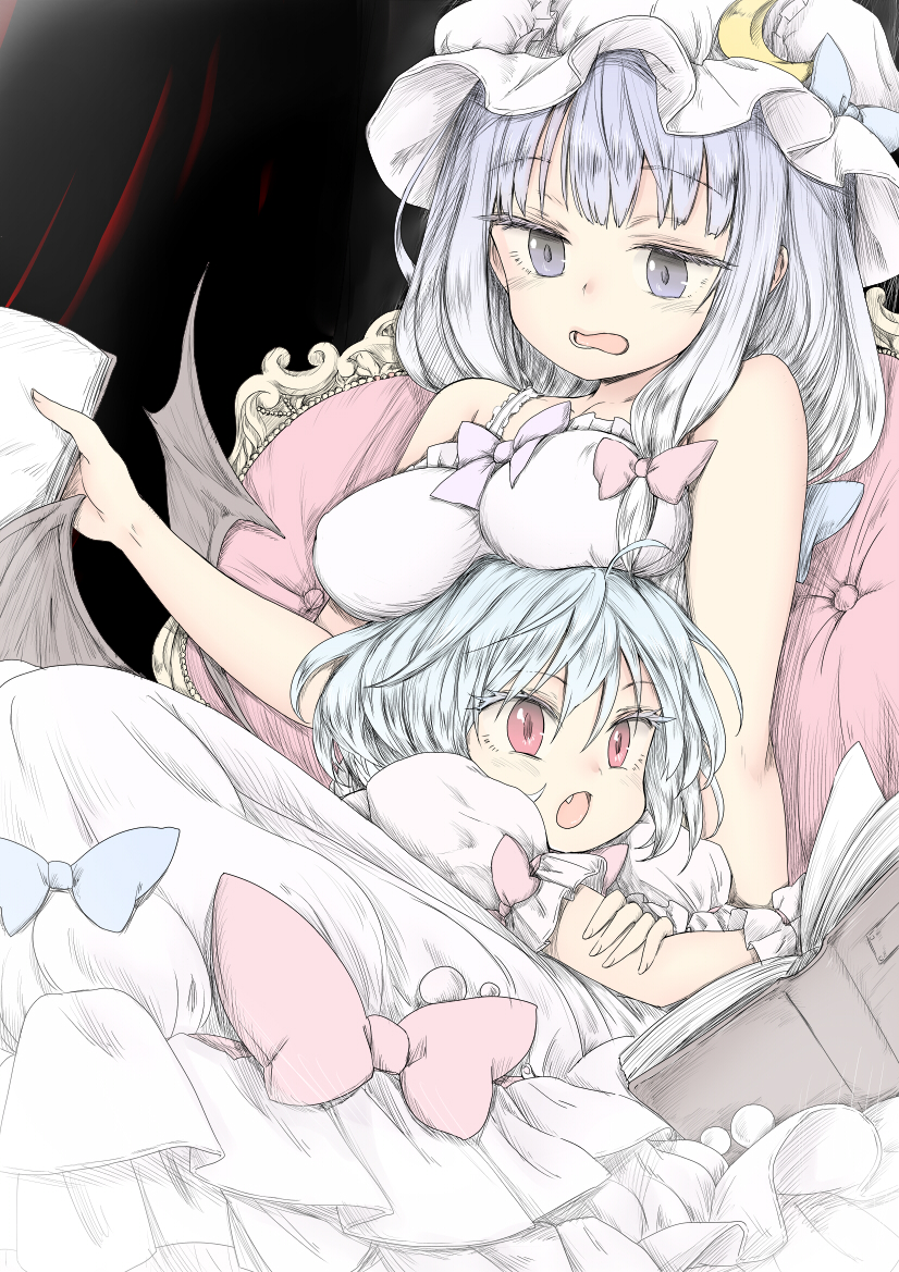 remilia scarlet and patchouli knowledge (touhou) drawn by chikado