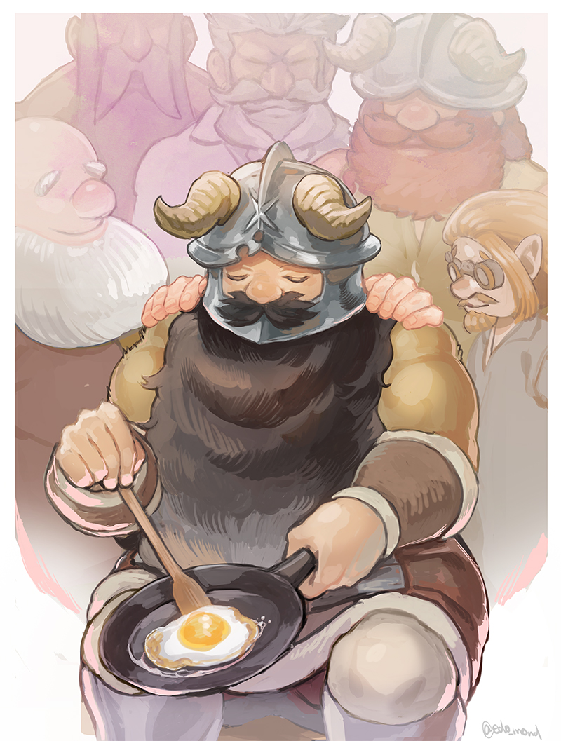 senshi, gillin of izganda, invar of izganda, brigan of izganda, totan of dozahk, and 1 more (dungeon meshi) drawn by edo_mond_(edoedoedomond)