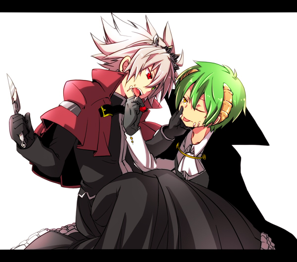 ragna the bloodedge and hazama (blazblue) drawn by kuro_yuzu