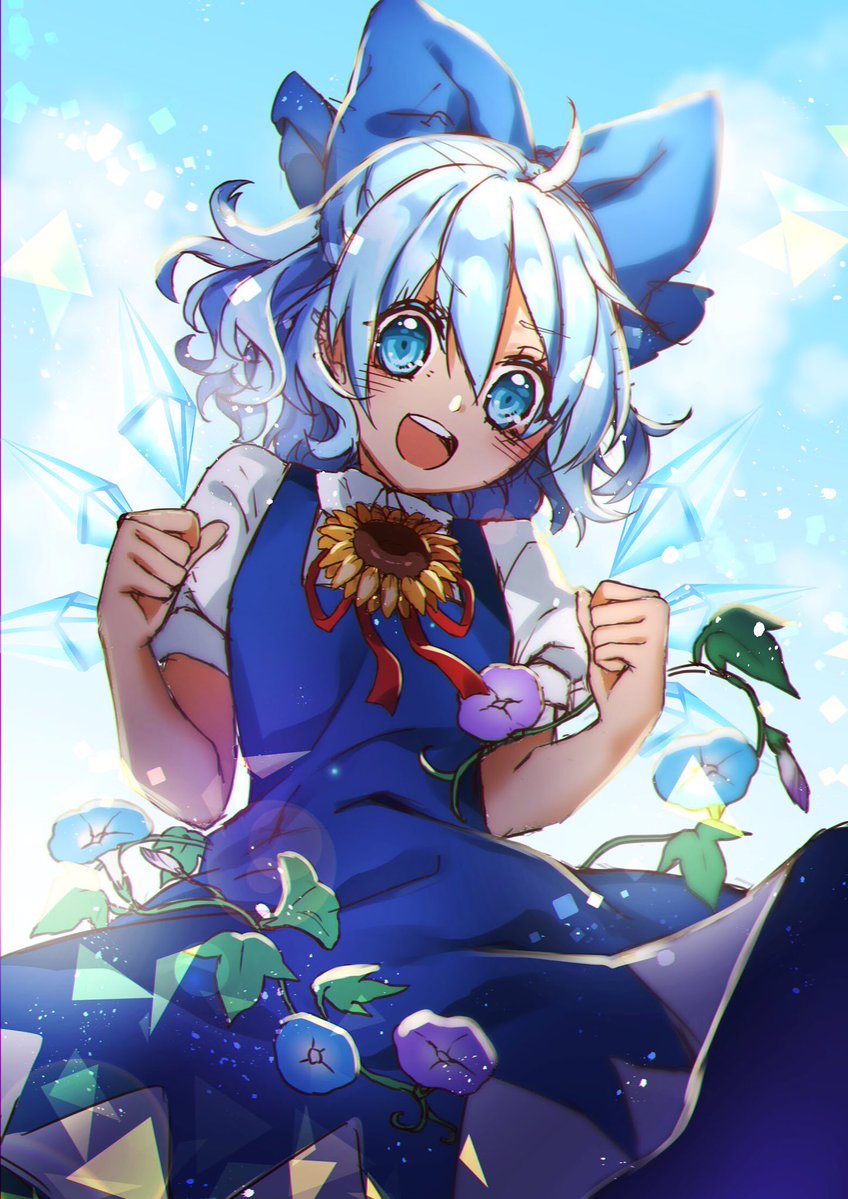 cirno and tanned cirno (touhou) drawn by kyouda_suzuka