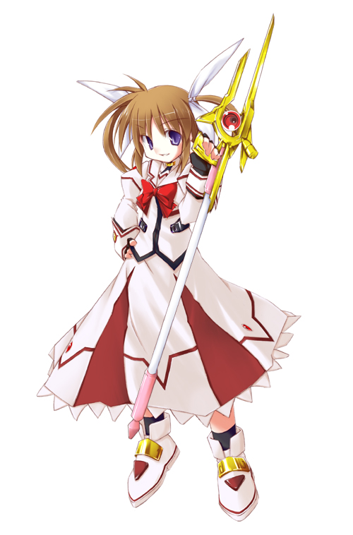 takamachi nanoha and raising heart (lyrical nanoha and 2 more) drawn by mizuno_minato