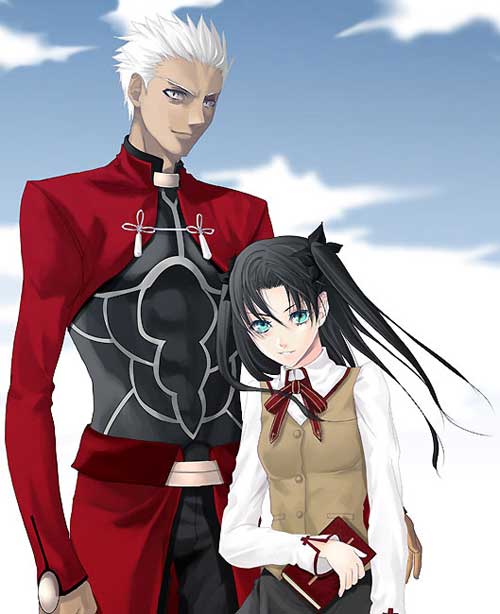tohsaka rin and archer (fate and 1 more) drawn by yoshimune_(b12f)