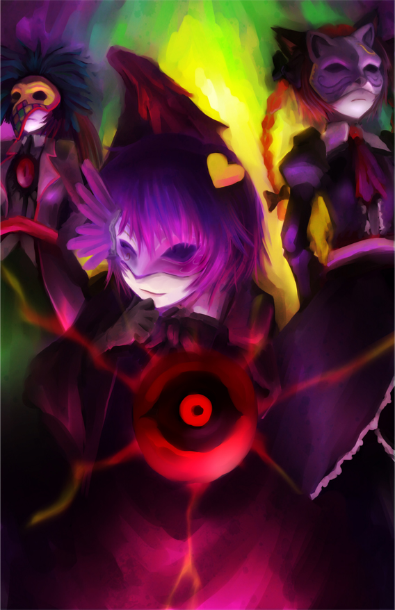 komeiji satori, kaenbyou rin, and reiuji utsuho (touhou) drawn by am24