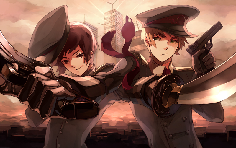 united kingdom and japan (axis powers hetalia) drawn by oba-min