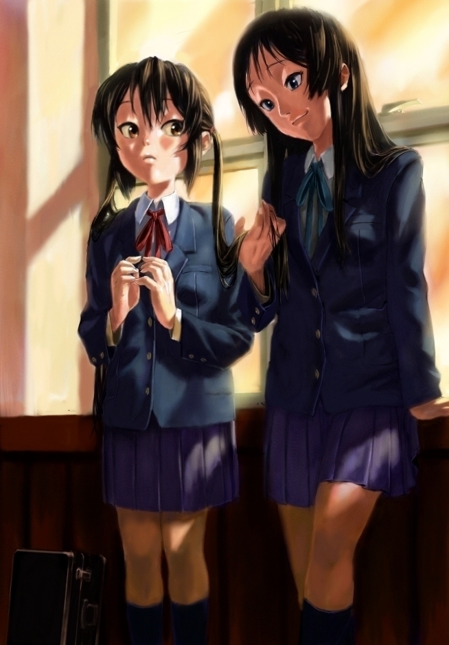 akiyama mio and nakano azusa (k-on!) drawn by manzu