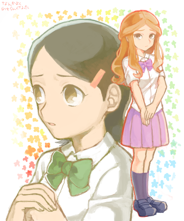 raimon natsumi and kino aki (inazuma eleven) drawn by mimizubare