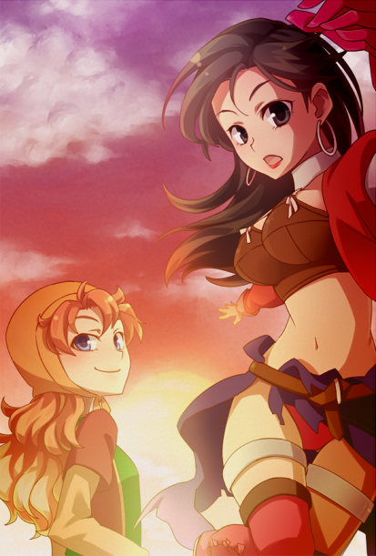 maribel and aira (dragon quest and 1 more) drawn by sanndo