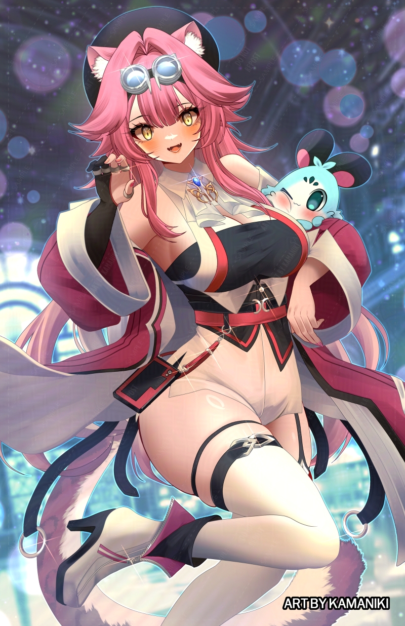 raora panthera and chattino (hololive and 1 more) drawn by kamaniki