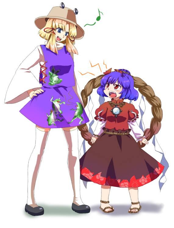 moriya suwako and yasaka kanako (touhou) drawn by mizu_mochi