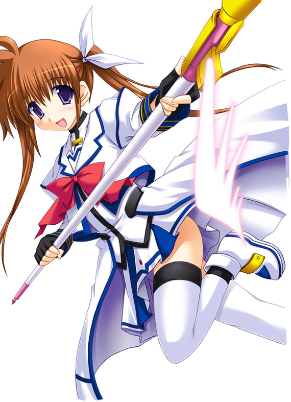 takamachi nanoha and raising heart (lyrical nanoha and 1 more) drawn by yuki_shin