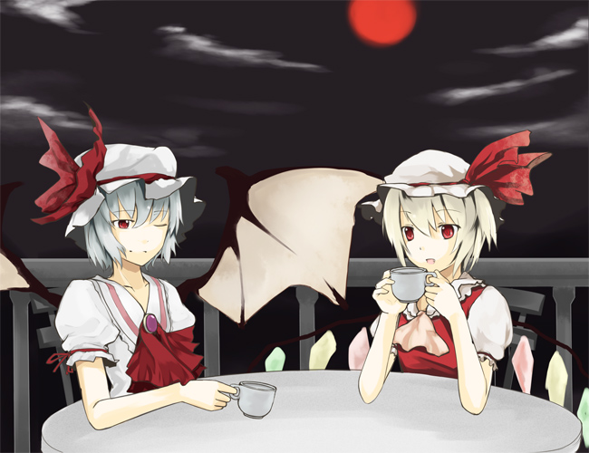 remilia scarlet and flandre scarlet (touhou) drawn by ruit