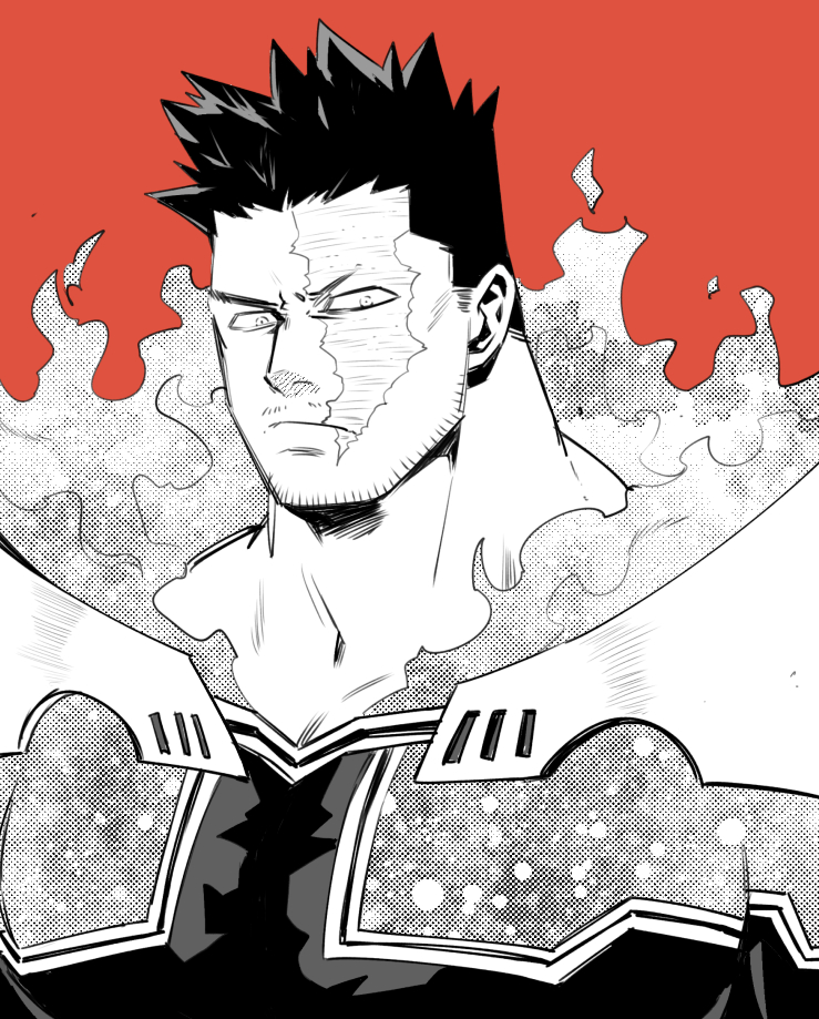 endeavor (boku no hero academia) drawn by wegdrw