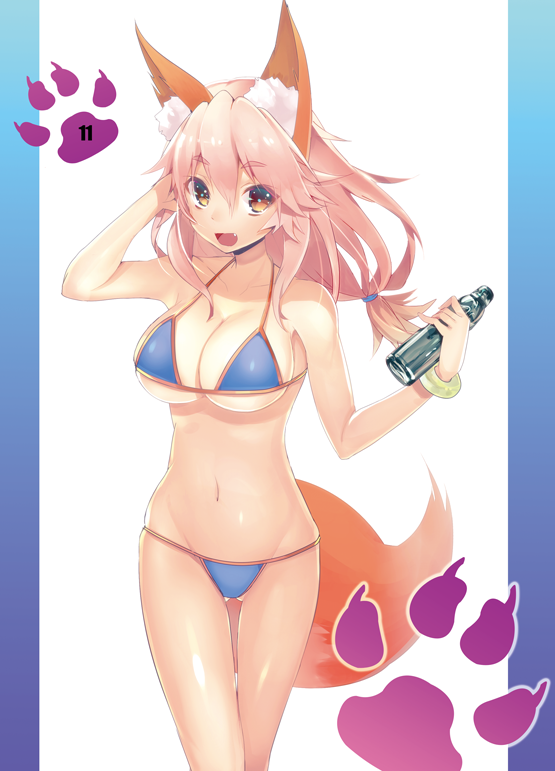 tamamo and tamamo no mae (fate and 2 more) drawn by mogullaz