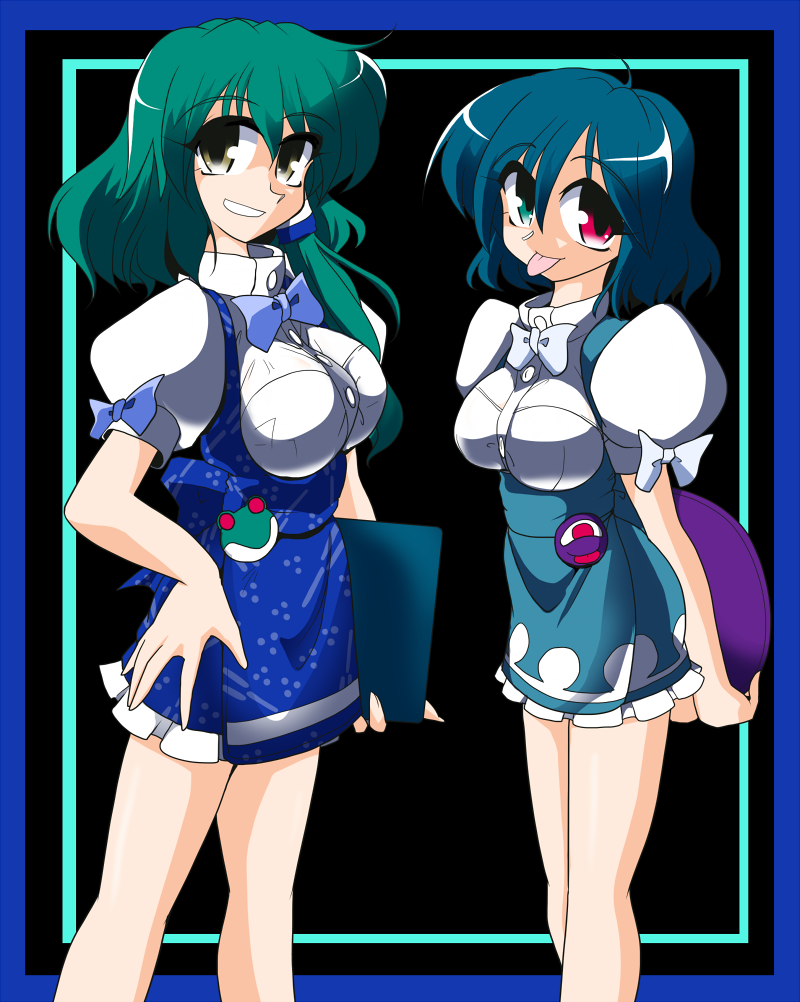 kochiya sanae and tatara kogasa (touhou) drawn by kieyza