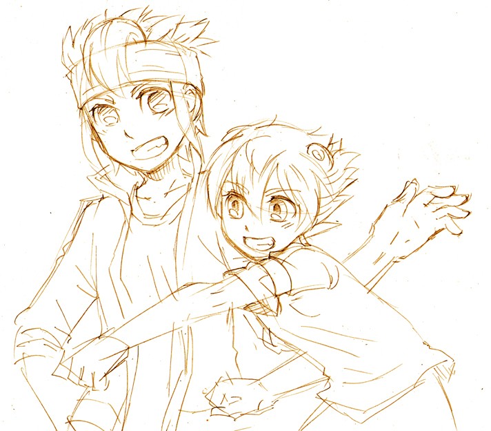 matsukaze tenma and endou mamoru (inazuma eleven and 1 more) drawn by cr72