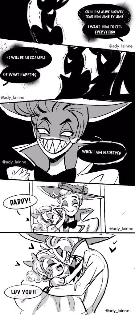 lucifer morningstar and charlie morningstar (hazbin hotel) drawn by adylaineart