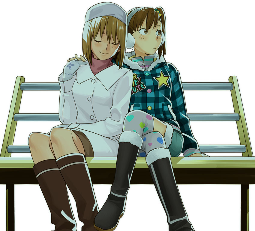 hagiwara yukiho and futami mami (idolmaster) drawn by mori_(unknown.)