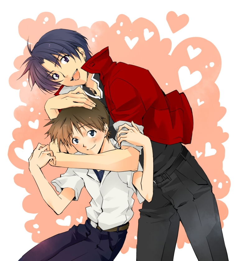 ikari shinji and katsuragi misato (neon genesis evangelion) drawn by namerakaweb