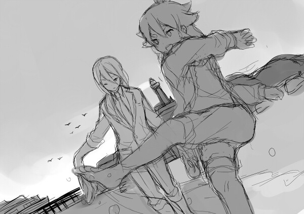 afuro terumi and kishibe taiga (inazuma eleven and 1 more) drawn by tokio_neo