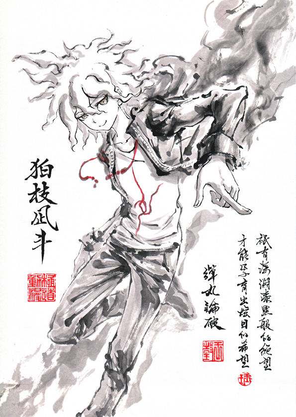 komaeda nagito (danganronpa and 1 more) drawn by jidao_huashi