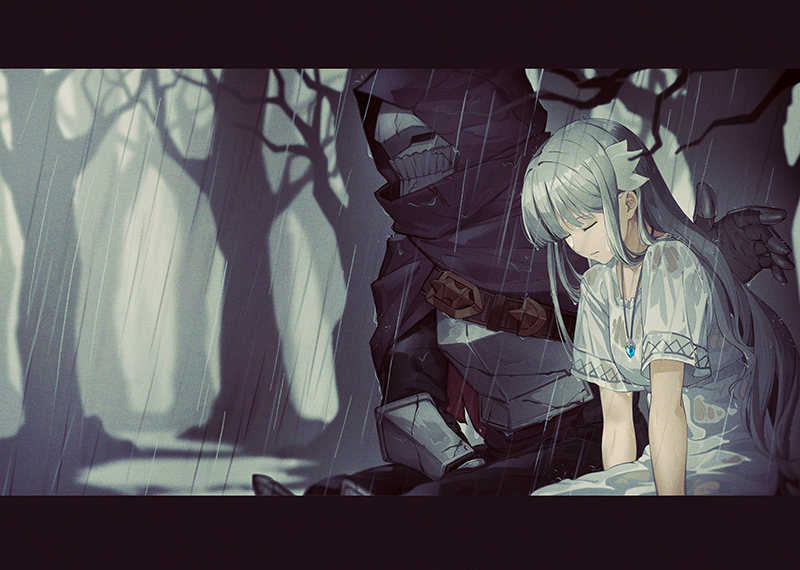 lily and umbral knight (ender lilies quietus of the knights) drawn by c-eye