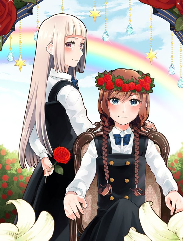 oshiro yukina and mita towako (ano ko ni kiss to shirayuri wo) drawn by canno