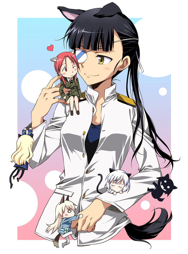 sanya v. litvyak, eila ilmatar juutilainen, miyafuji yoshika, perrine h. clostermann, sakamoto mio, and 1 more (world witches series and 1 more) drawn by agahari