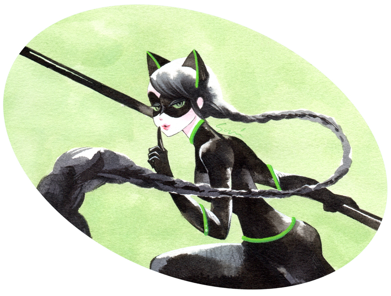 marinette dupain-cheng and lady noir (miraculous ladybug) drawn by ichi_ran_ka