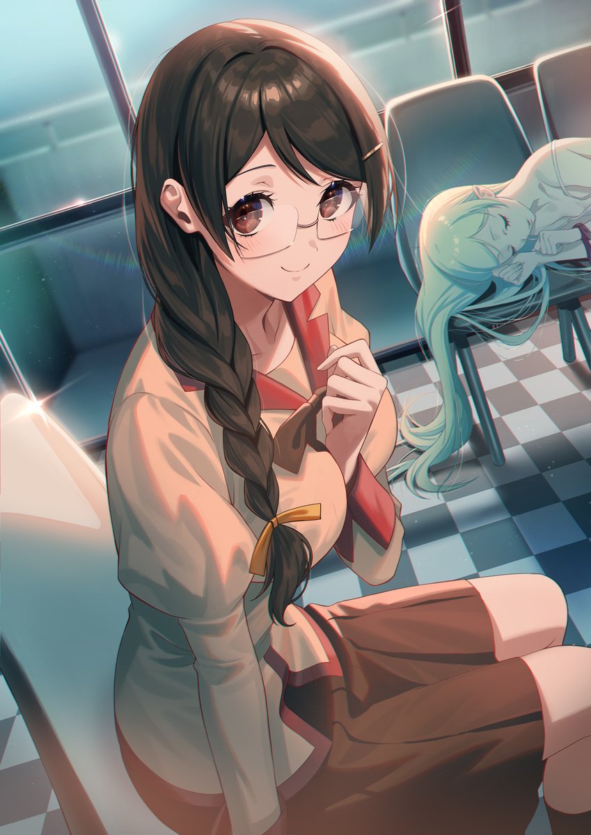 oshino shinobu and hanekawa tsubasa (monogatari and 1 more) drawn by dolustoy