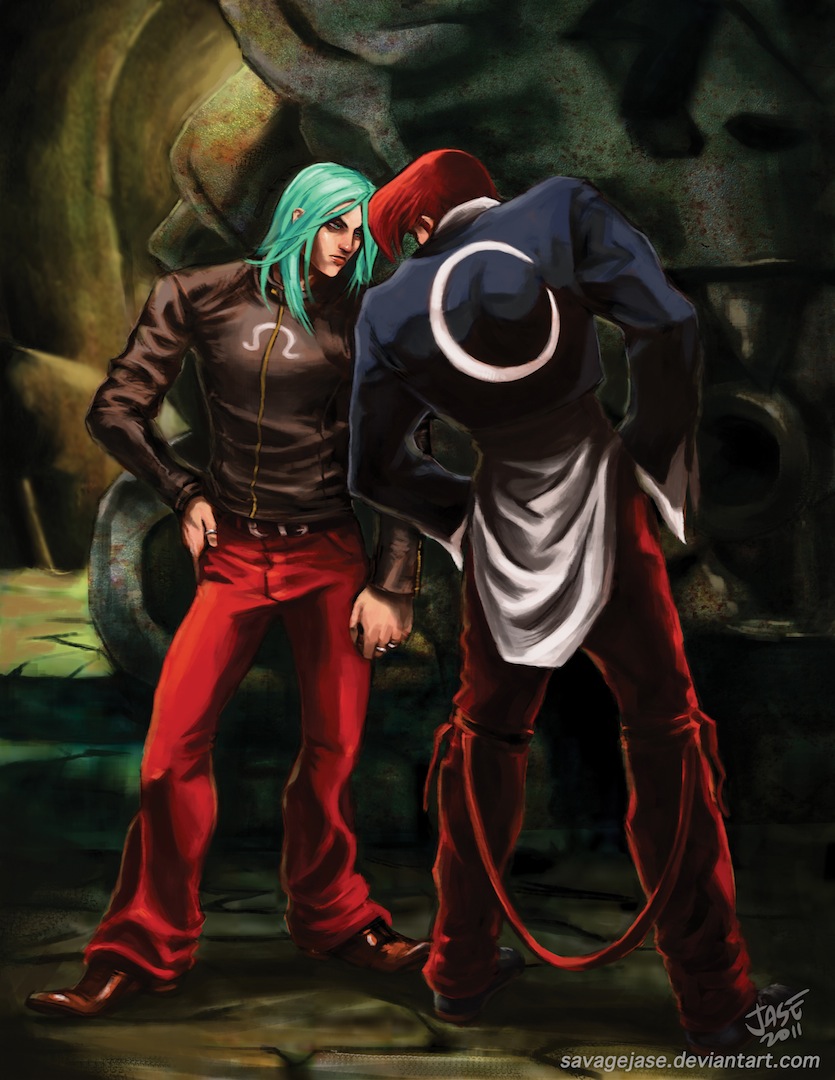 yagami iori and remy (street fighter and 2 more) drawn by savagejase