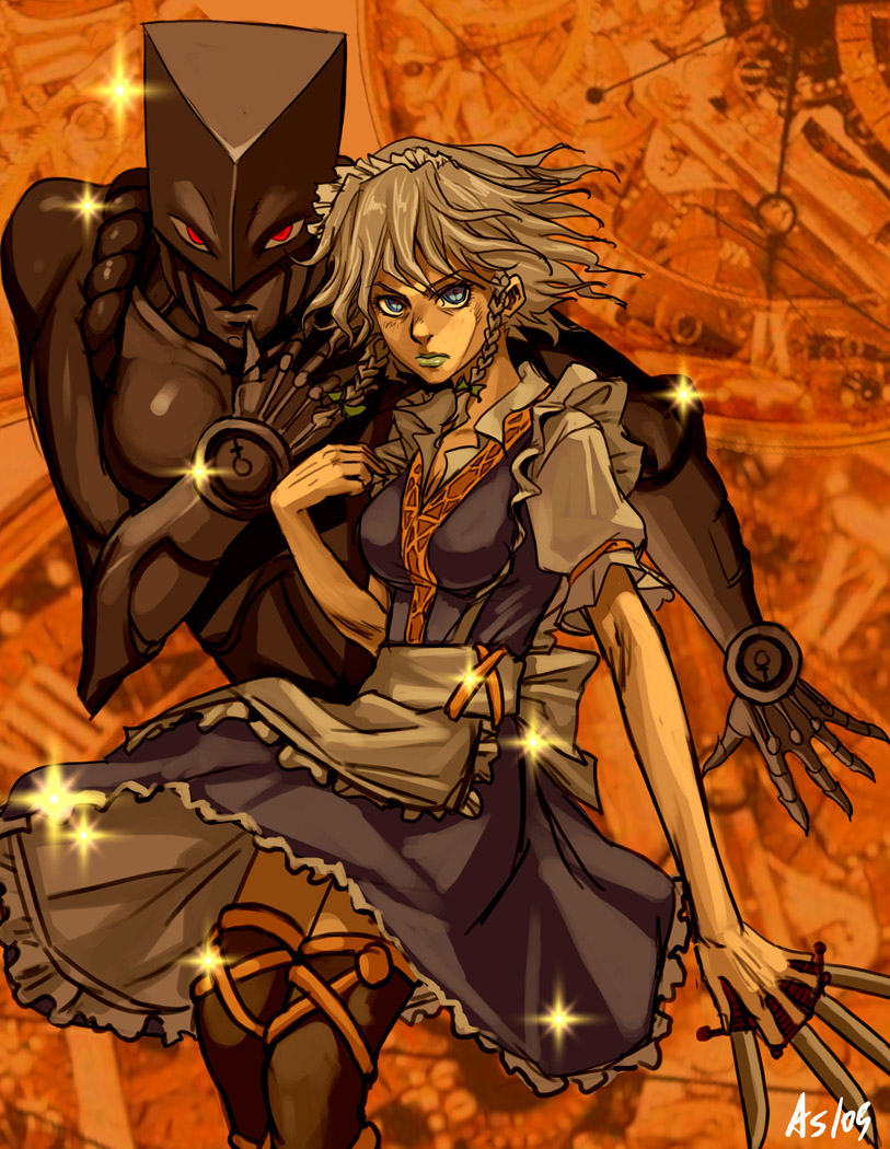 izayoi sakuya and the world (touhou and 2 more) drawn by as109