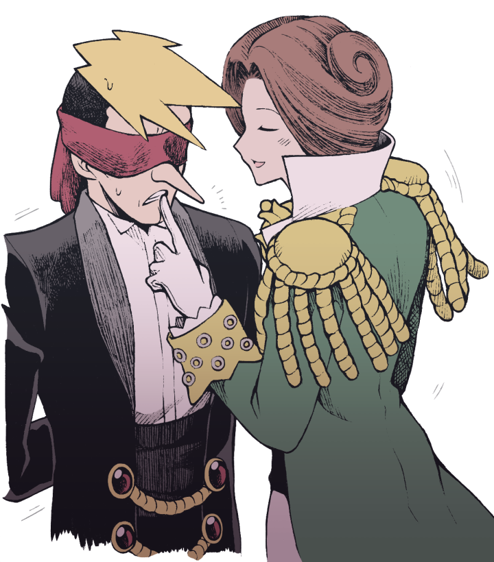 luke atmey and ron delite (ace attorney and 1 more) drawn by minashirazu
